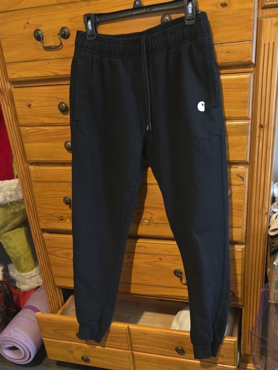 Carhartt Pants - Carhartt Black Jogger Sweatpants with White Logo